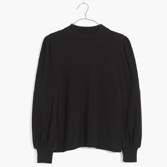Madewell puff sleeve mockneck top - Picture 2 of 12